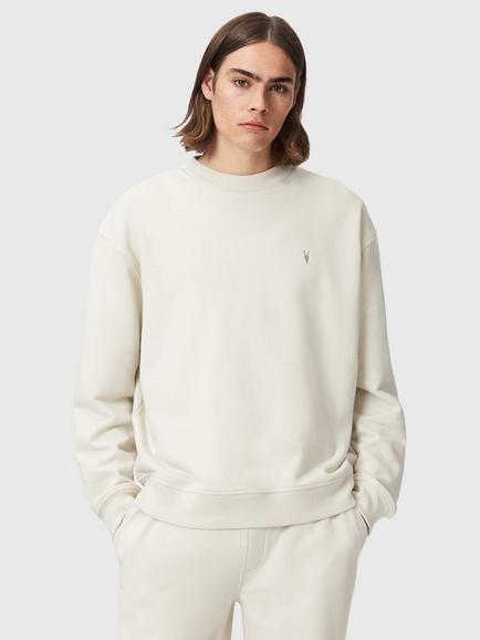 AllSaints Asher Cotton Sweatshirt, Birch White