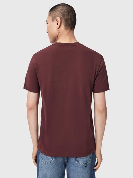 AllSaints Brace Slim Fit Crew Neck Cotton T-Shirt, Pack of 3, Woodrose/Red/Black - view 2, Woodrose/Red/Black