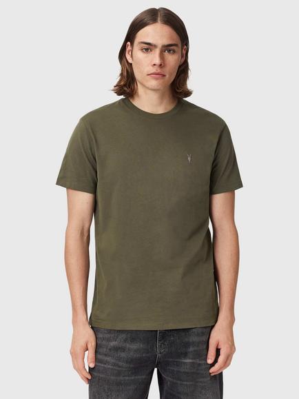 AllSaints Dexter Cotton Blend Regular Fit Short Sleeve T-Shirt, Wild Green