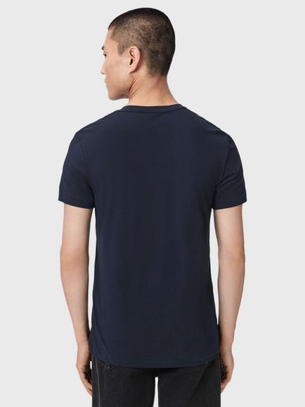 AllSaints Tonic Slim Fit Crew Neck Cotton T-Shirt, Pack of 3,  Lunar/Blue/Black - view 2, Lunar/Blue/Black