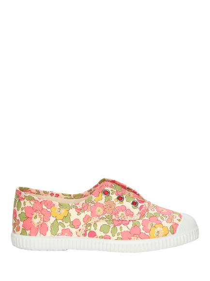 Trotters Kids' Peach Sparkle Betsy Hampton Canvas Plimsolls, Multi, Multi