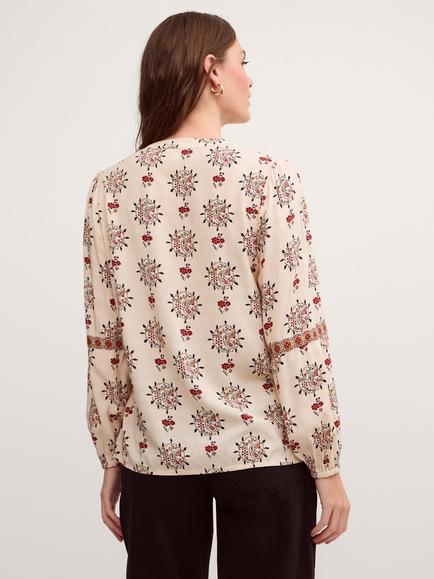 Monsoon Carrie Print Shirt containing LENZING™ ECOVERO™ Viscose, Ivory - view 2, Ivory