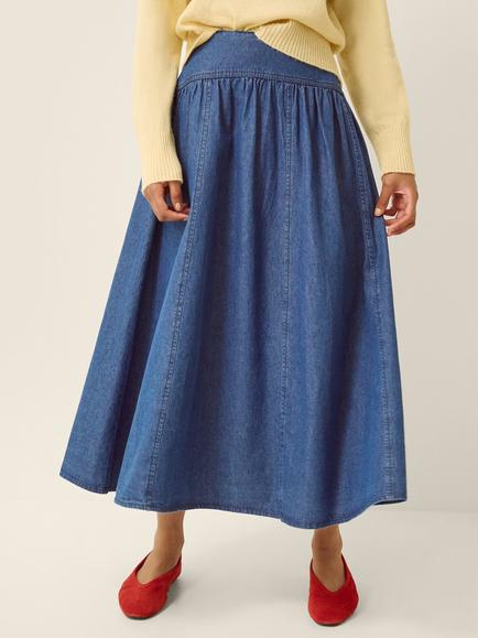 Monsoon Paloma Denim Skirt, Mid Authentic Blue, Mid Authentic Blue