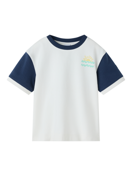 Polarn O. Pyret Kids' Short Sleeve Graphic Print T-Shirt, Navy, Blue Navy