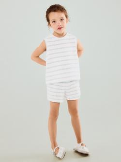 Mango Kids' Textured Knitted Sleeveless Top, Sky Blue, Sky Blue