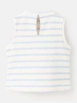 Mango Kids' Textured Knitted Sleeveless Top, Sky Blue - view 2, Sky Blue