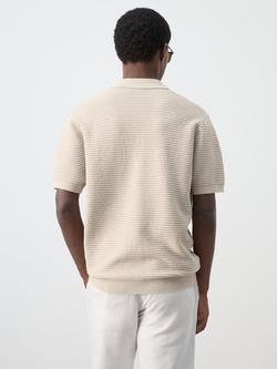 Mango Regular Fit Textured Short Sleeve Shirt, Sand - view 2, Sand