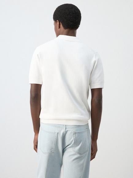 Mango Cotton Polo Shirt, Ivory - view 2, Ivory