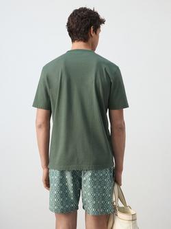 Mango Crew Neck Short Sleeve Cotton T-Shirt, Green - view 2, Green