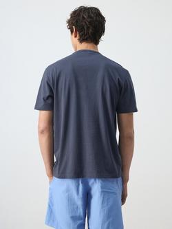 Mango Crew Neck Short Sleeve Cotton T-Shirt, Navy - view 2, Navy