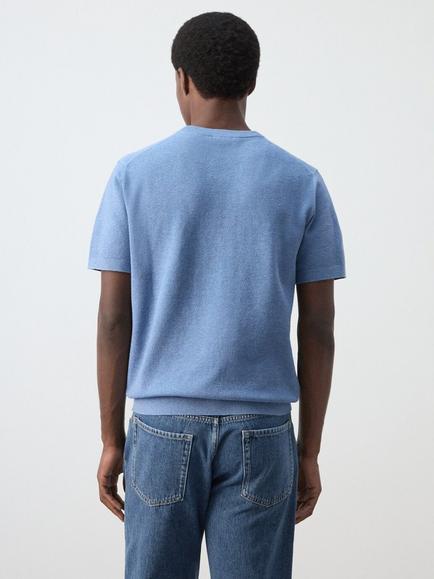 Mango Regular Cut Classic T-Shirt, China Blue - view 2, China Blue