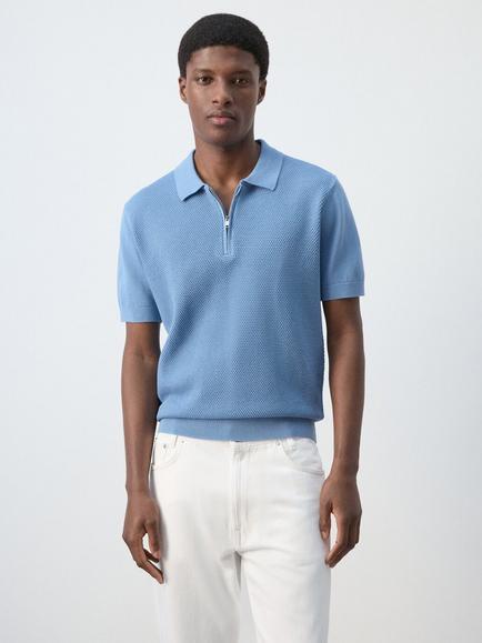 Mango Cotton Polo Shirt, Porcelain, Porcelain