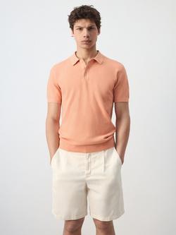 Mango Cotton Blend Polo Shirt, Paprika, Paprika