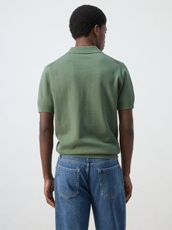 Mango Cotton Polo Shirt, Green - view 2, Green