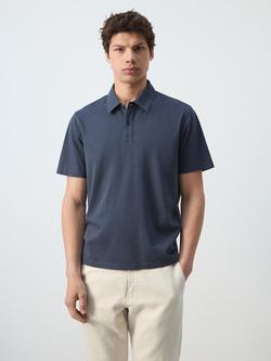 Mango Polo Short Sleeve Cotton T-Shirt, Navy, Navy