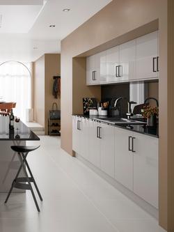 John Lewis Elements Huxley Fitted Kitchen, Platinum Gloss
