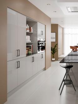 John Lewis Elements Huxley Fitted Kitchen - view 2, Platinum Gloss