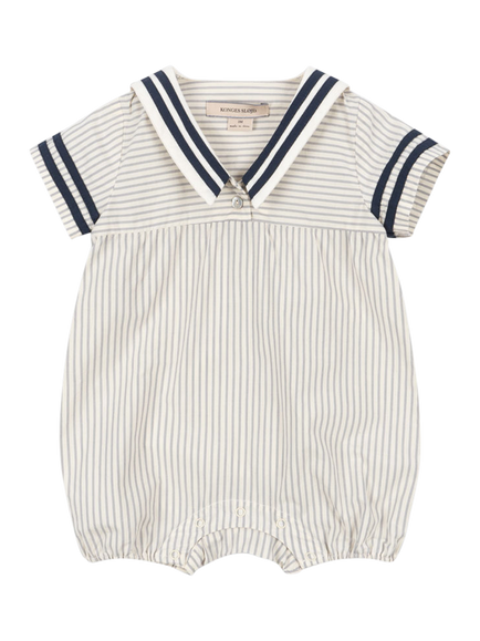 Konges Sløjd Baby Allie Sailor Romper, Bleu Stripe, Bleu Stripe