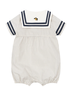 Konges Sløjd Baby Allie Sailor Romper, Bleu Stripe - view 2, Bleu Stripe