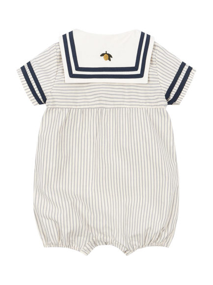 Konges Sløjd Baby Allie Sailor Romper, Bleu Stripe - view 2, Bleu Stripe