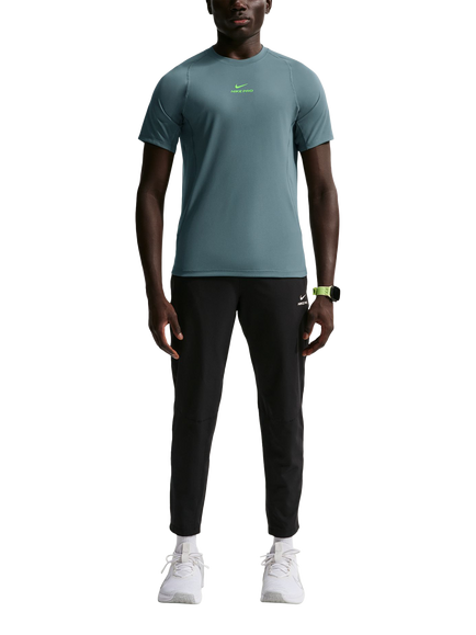 Nike Men's Pro Training Dri Fit Top, Slate/Green Strike, Slate/Green Strike