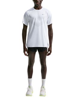 Nike Stride Dri-FIT ADV Short Sleeve Running Top, White/Silver, White/Silver
