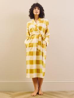 Their Nibs Check Cotton Seersucker Robe, Yellow, Yellow