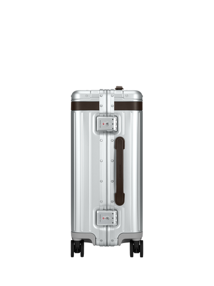 Carl Friedrik The Carry-On 4-Wheel Cabin Suitcase, 41L - view 2, Silver/Chocolate