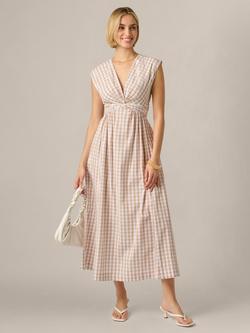 Adrianna Papell Twist Front Dress, Beige/Ivory - view 2, Beige/Ivory