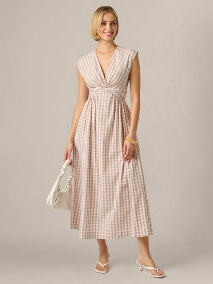 Adrianna Papell Twist Front Dress, Beige/Ivory - view 2, Beige/Ivory