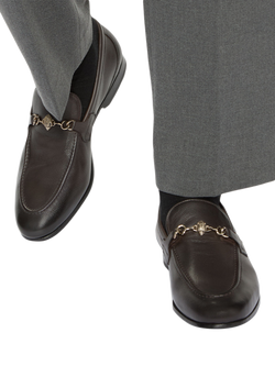 Kurt Geiger London Alton Croc Effect Leather Loafers, Brown - view 2, Brown