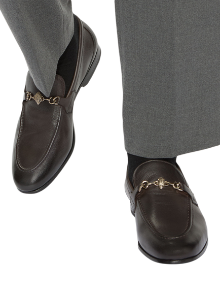 Kurt Geiger London Alton Croc Effect Leather Loafers, Brown - view 2, Brown