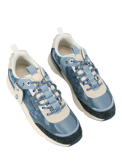 Kurt Geiger London Kurt Runner Lace Up Trainers, Blue - view 2, Blue