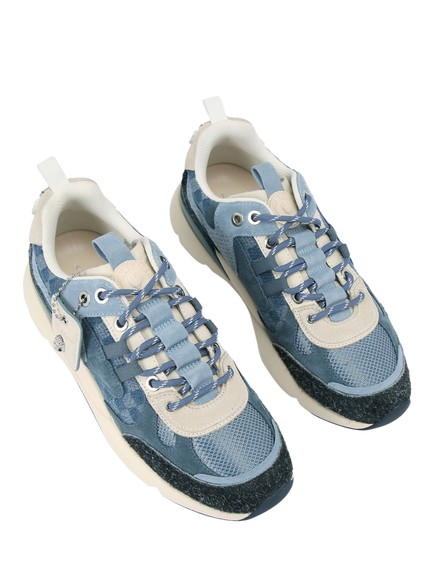 Kurt Geiger London Kurt Runner Lace Up Trainers, Blue - view 2, Blue