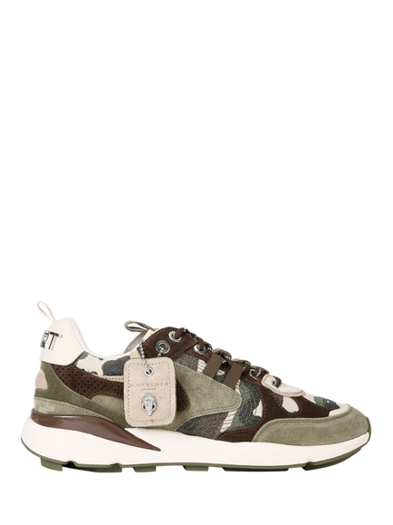 Kurt Geiger London Kurt Runner Camo Lace Up Trainers, Green, Green