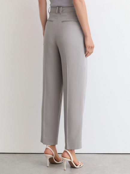Reiss Clay Mid Rise Tailored Trousers containing TENCEL™ Lyocell, Grey - view 2, Grey