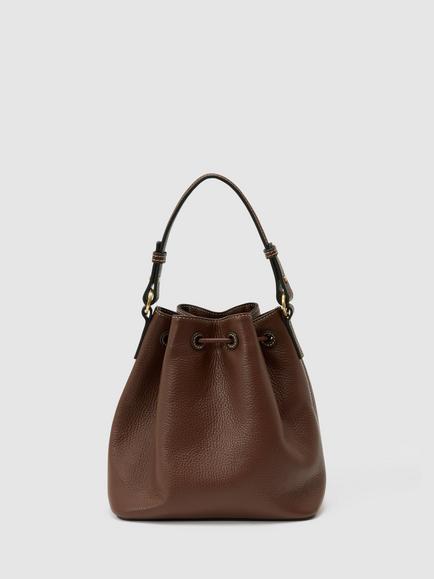 Reiss Esther Leather Drawstring Bucket Bag, Tan - view 2, Tan
