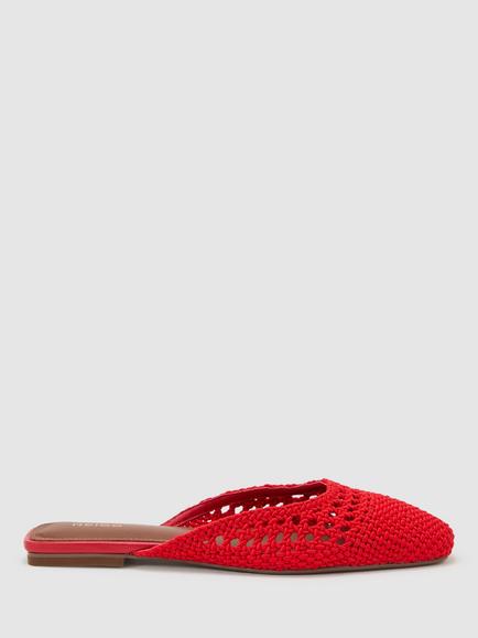 Reiss Marta Woven Mules, Red, Red