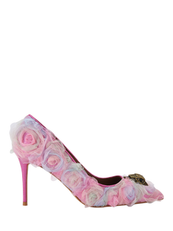 Kurt Geiger London Belgravia Eagle Mesh Court Shoes, Pink, Pink