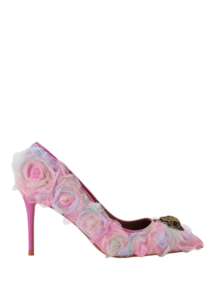 Kurt Geiger London Belgravia Eagle Mesh Court Shoes, Pink, Pink