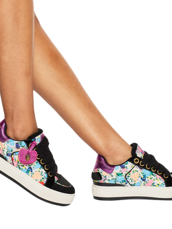 Kurt Geiger London Southbank Tag Canvas Trainers, Black - view 2, Black