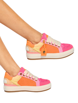 Kurt Geiger London Southbank Tag Fabric Trainers, Multi - view 2, Multi
