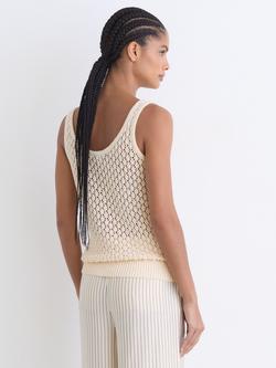 Reiss Colette Pure Linen Sleeveless Vest, Ivory - view 2, Ivory