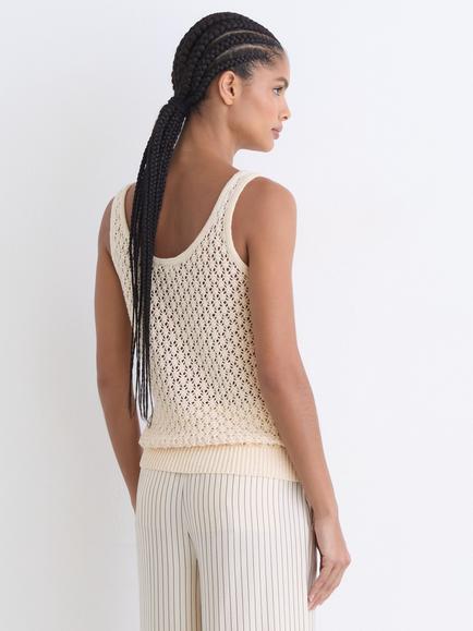 Reiss Colette Pure Linen Sleeveless Vest, Ivory - view 2, Ivory