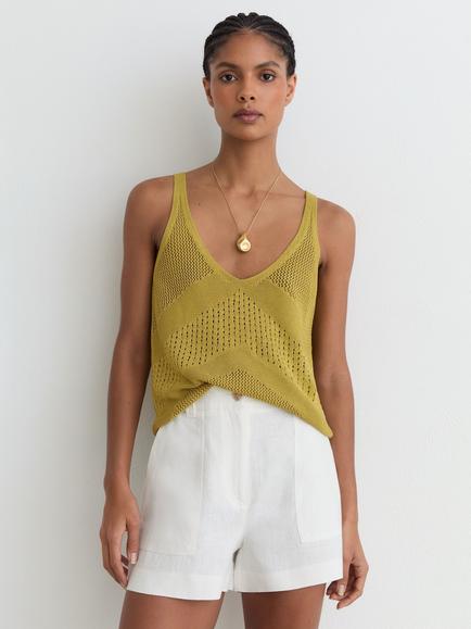 Reiss Hester Sleeveless Cami Top, Green, Green