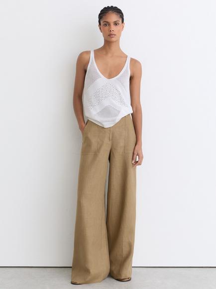 Reiss Hester Open Stitch Knit Vest, Ivory, Ivory