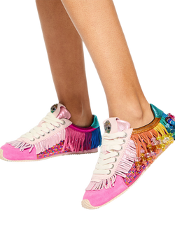 Kurt Geiger London Islington Fringe Suede Trainers, Multi - view 2, Multi