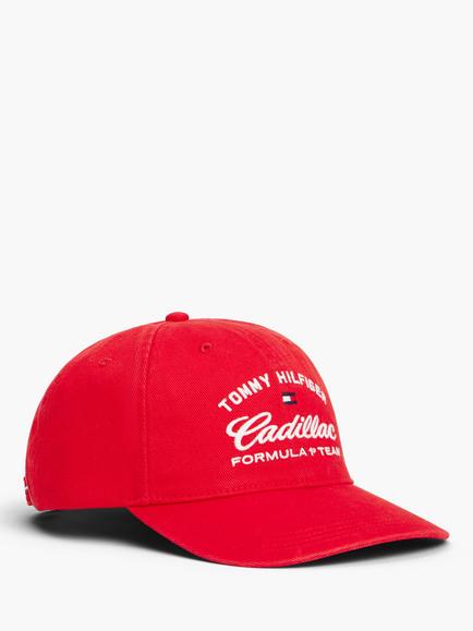 Tommy Hilfiger x Cadillac Formula 1 Team Cotton Baseball Cap, Red, Red