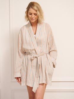 Their Nibs Stripe Mini Cotton Robe, Natural - view 2, Natural
