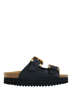 V.GAN Plum Tortoiseshell Comfort Footbed Sandal, Black